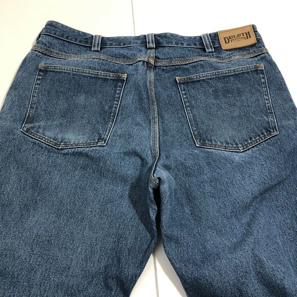 Duluth Trading Company Mens Blue Denim Ballroom Relaxed Fit Jeans 37x28 - Picture 8 of 10